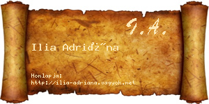 Ilia Adriána névjegykártya